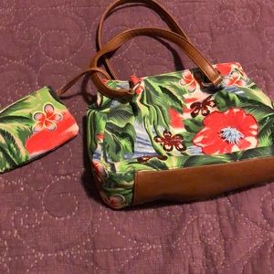 Lulu’s tropical print bag with attached coin purse